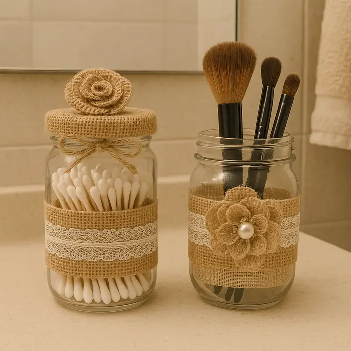 Porta algodão cotonetes e pincéis de maquiagem